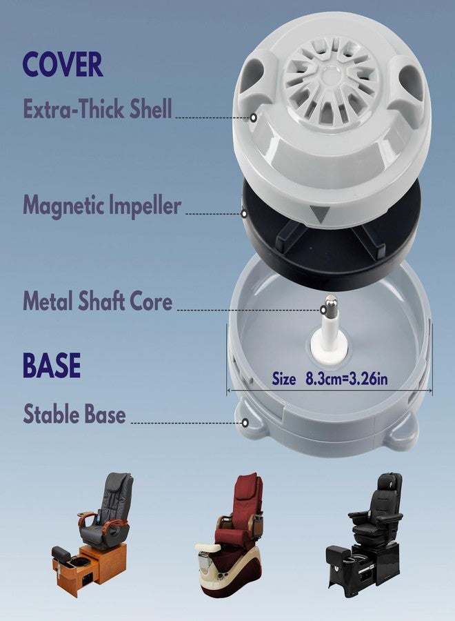 KONOVOLY BF-004 Magnetic Pedicure Pipeless Jets, 4-Pin Pedicure Jet for LURACO BF-004 Pedicure spa Tubs Includes Propeller and Cap 1 Pack - Image 4